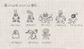 Elec Man in the original design document for Mega Man (bottom centre).