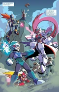 Omega with "Golems" in the Elf Wars, in the Archie Comics Mega Man