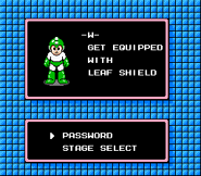 Mega Man obtaining Leaf Shield in Mega Man 2.