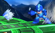 Mega Man using the Ice Slasher as a custom move in Super Smash Bros. for Nintendo 3DS / Wii U.