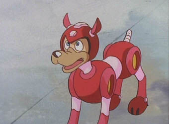 Megaman 2 deals rocket dog