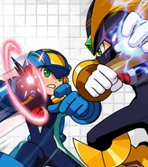MegaMan.EXE VS Bass Cross in Rockman ×over.