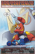 Quick Man with a large Quick Boomerang in the Mega Man comic.