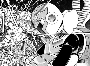 Vile in the Rockman X manga, shattering a glass of bourbon.