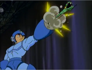 Mega Man using Search Snake in the Mega Man cartoon.