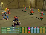 X, Zero, and Axl fighting against Rafflesian (center) and two Belladonnas