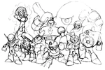 Sketch draw by Inafune around the release of Mega Man: The Power Battle.