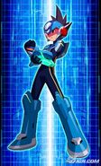 Mega Man Star Force 3 artwork with background.