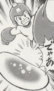 Mega Man kicking the Mega Ball in the Rockman 8 manga.