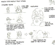 Concept design sheet explaining Kaona Geeno's ingame purpose.