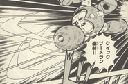 Mega Man using Quick Boomerang in Rockman: Dr. Wily no Inbou.