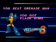 Weapon Get of Mega Man gaining the Flash Bomb