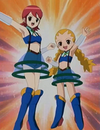 Maylu and Yai dressed as Aki in episode 27.