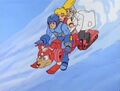 Rush transformed into a snowmobile in the Mega Man animated series.