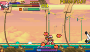 Proto Man using Plant Barrier in Mega Man 2: The Power Fighters.