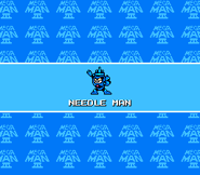 Needle Man's intro screen in Mega Man 3.