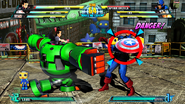 Tron using a standing H attack in Marvel vs. Capcom 3.