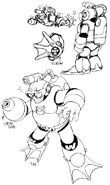 Bubble Man's design sheet for Mega Man Megamix.
