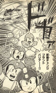 Mega Man using Plant Barrier in the Rockman 6 manga.