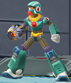 A Guardroid with a Wind Pressure Buster in Mega Man X DiVE.