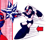 X using a charged Frost Shield in Mega Man X3