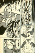 Mega Man using Metal Blade against Bubble Man in Rockman: Dr. Wily no Inbou.