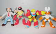 Villain PVCs, first group: Dr. Wily, Proto Man, Guts Man and Cut Man