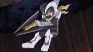 Bass Cross MegaMan's Buster in the anime.
