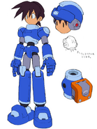 Concept art of Mega Man from Mega Man Legends 2.