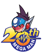 Star Force Mega Man appearing on the series 20th Anniversary logo.