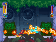 Search Man engulfed in flames from being struck by Flame Sword.