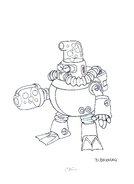 Bubble Man Captain N production sketch (Front)