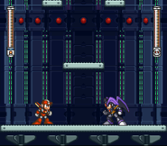 Mega Man and Bass fighting in their Super Forms