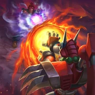 TEPPEN TFS 021 art.png (3.23 MB) Magma Dragoon facing Akuma in the TEPPEN card Full-Power Punch.