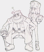 Early concept art of Barrell with an assistant.