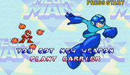 Mega Man with Plant Barrier in Mega Man 2: The Power Fighters.