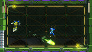 Fuse Man battling Mega Man