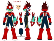 Star Force Mega Man (Geo Color Ver.) concept art.