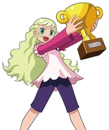 Mary with a trophy in Mega Man Battle Chip Challenge.
