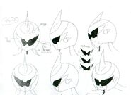 ProtoMan anime design sheet.