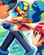 N1Battle-art.png (848 KB) Roll in the cover of Rockman.EXE N1 Battle.