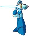 Mega Man X holding Zero's Z-Saber from Mega Man X6.