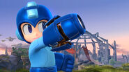 Mega Man examining his Mega Buster in Super Smash Bros. for Nintendo 3DS / Wii U.