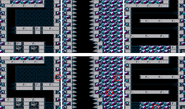 The areas where each Dark Man appears in Mega Man 10. The red circles highlight where each one is located on their respective screens.