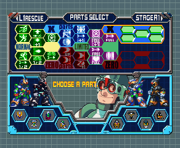 Mega Man X6 Parts menu.