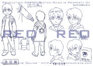 Tory (Movie version) anime design sheet.