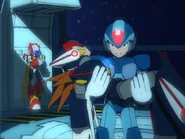 The Maverick Hunters take the elevator back to Earth.