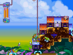 MM8-HomingSniper4-SS.png (12 KB) Mega Man firing several Homing Snipers that are homing in on several enemies.