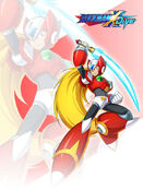 Zero poster in Mega Man X DiVE.