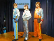 Shinsuke Kodama dressed up as Shin with his assistants, Kaz and Akel.